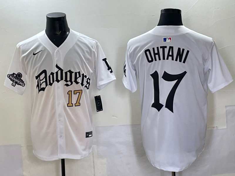 Men Los Angeles Dodgers #17 Ohtani white Nike 2025 MLB jersey 009->los angeles dodgers->MLB Jersey